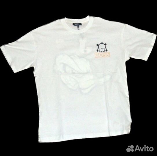 Футболка белая унисекс оверсайз