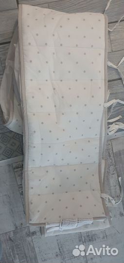 Бортики в кроватку IKEA лен