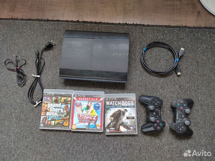 PS3 500gb(2дж + игры)