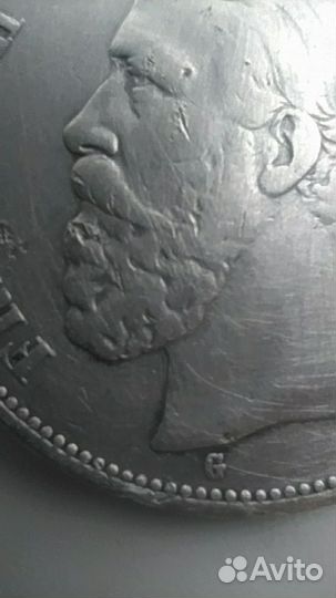 Монета 5 марок 1898