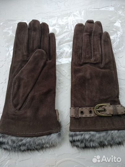 Перчатки замшевые женские новые