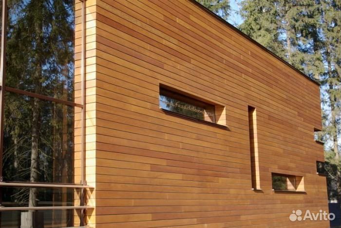 Планкен скошенный для фасада дома из лиственницы