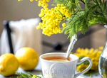 Картина по номерам 40x50 Мимоза и чай с лимонами