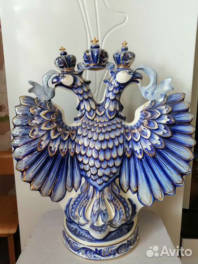 Фляга Герб РФ гжель