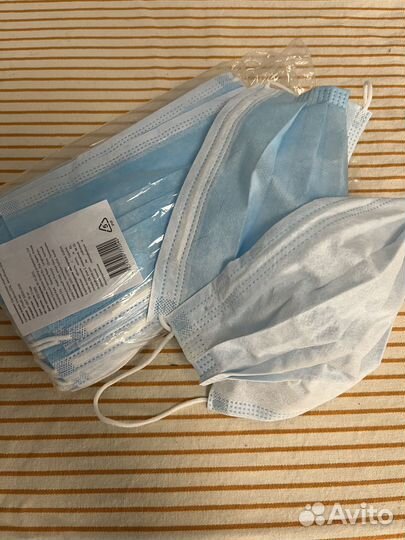 Маски трехслойные одноразовые медицинские