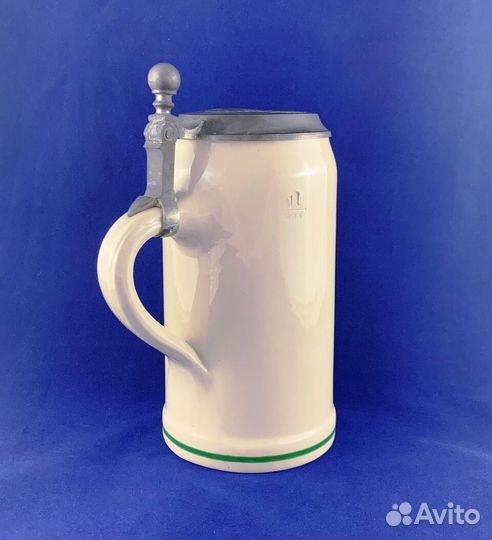 Литровая пивная кружка 