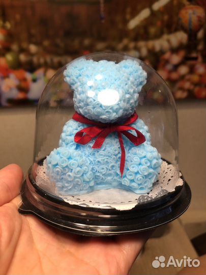 Мишка из роз из мыла