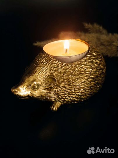 Подсвечник для чайной свечи ёжик статуэтка