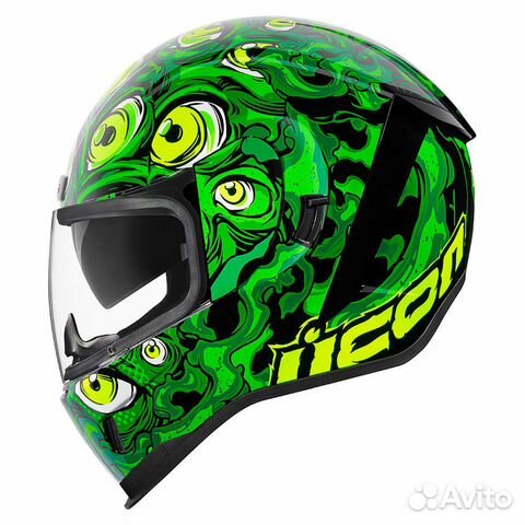 Icon Airform Illuminatus зеленый мотошлем