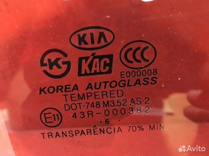 Стекло двери заднее правое Kia Sorento BL D4CB