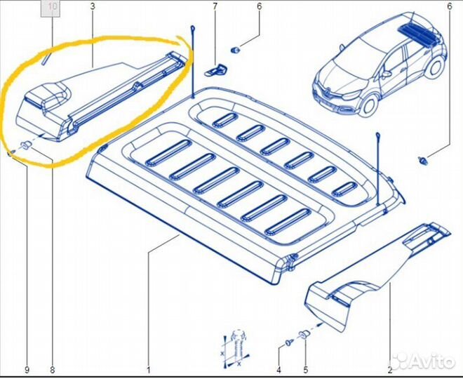 Обшивка багажника Renault Kaptur H4ME 441P23522