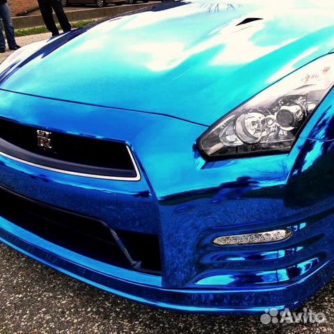 Пленка виниловая зеркальная синяя 1,52м премиум