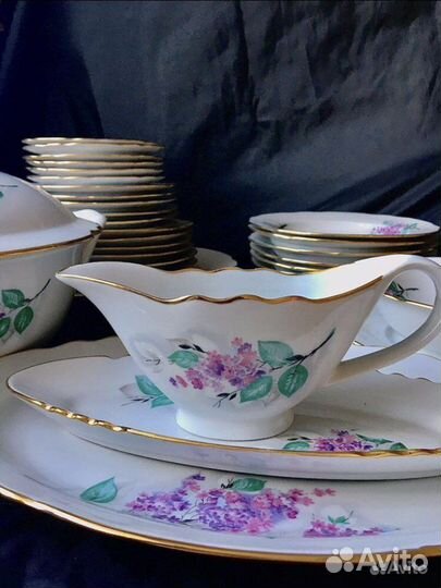 Сервиз столовый Дулево «Сирень» 31 предмет
