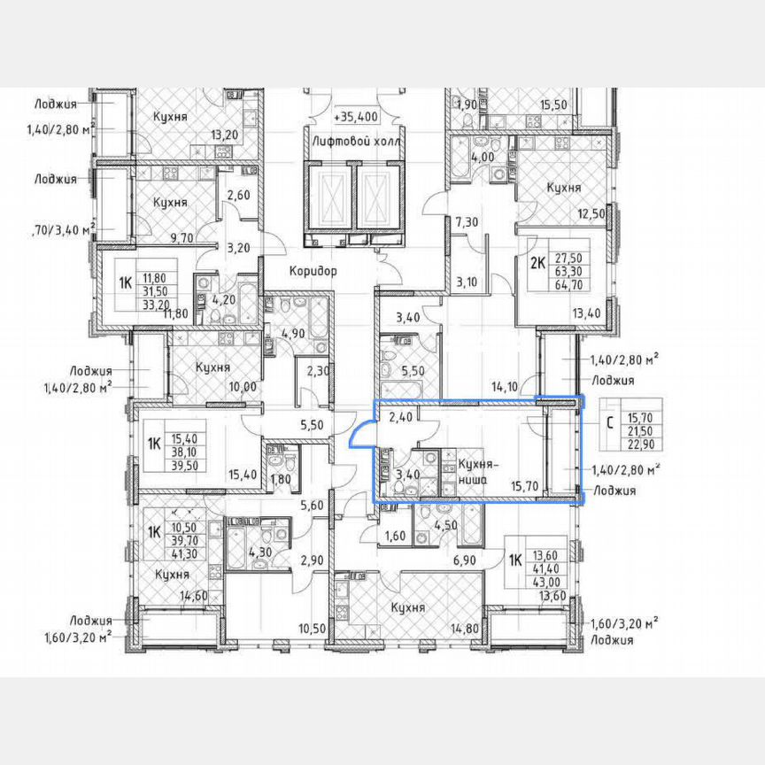 Квартира-студия, 22,9 м², 13/13 эт.