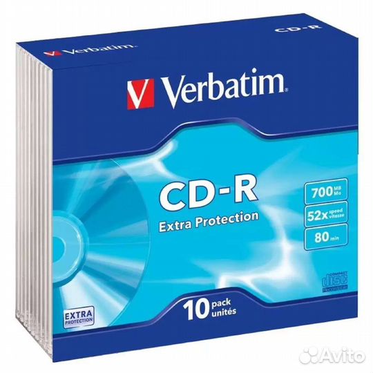 Диски Verbatim CD-R 700Mb 48-х/52-х 10шт.43415