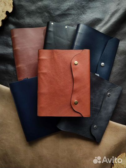 Блокнот на кольцах из мягкой натуральной кожи