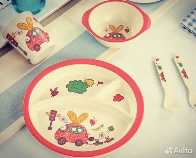 Набор бамбуковой посуды детской