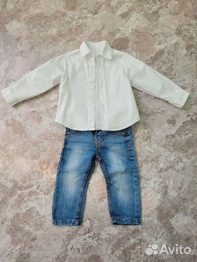 Комлект для мальчика на годик (джинсы и рубашка)