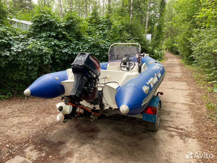 Лодка риб skyboat 440rd и tohatsu 40 с прицепом