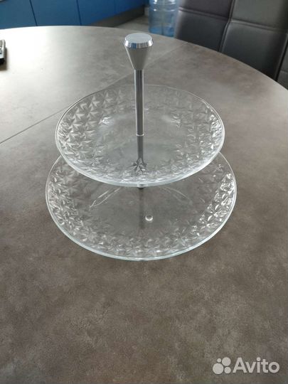 Ваза для фруктов на ножке хрусталь