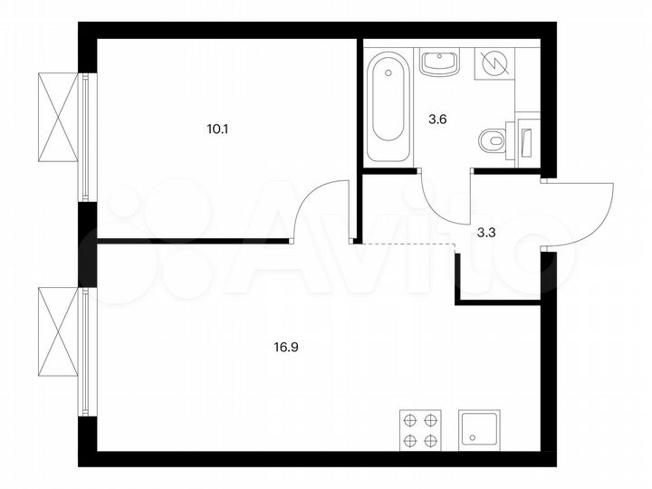 1-к. квартира, 33,9 м², 20/25 эт.