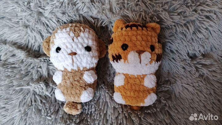 Дикие животные, мягкие вязаные игрушки