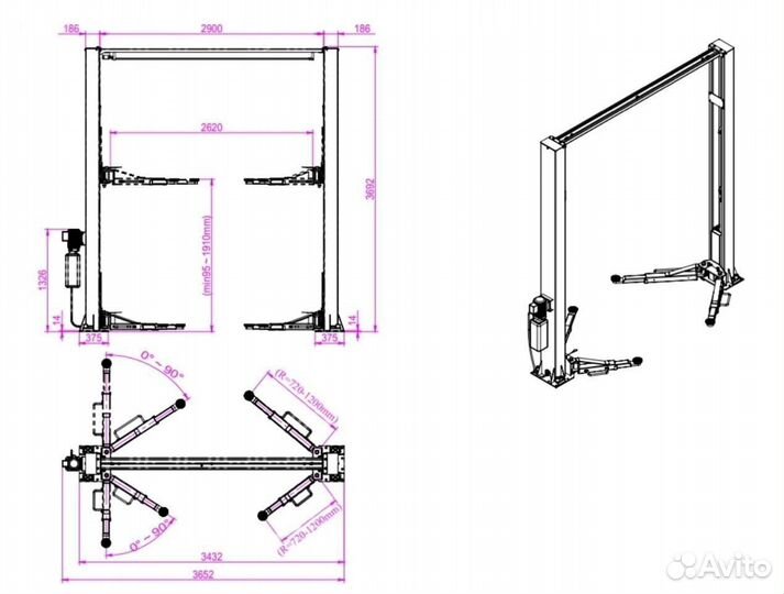 Подъемник автомобильный гидравлический