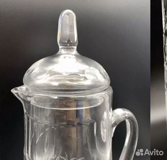 Хрустальный кувшин с крышкой Bohemia СССР