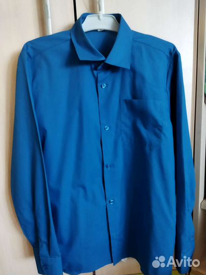 Рубашка для мальчика 152 новая синий