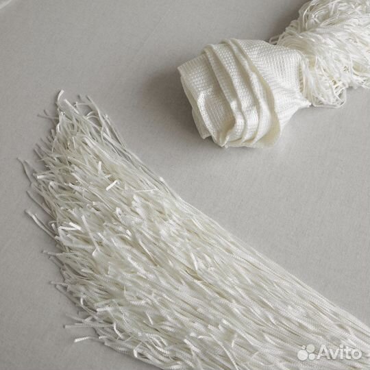 Кисея штора нитяная светлая с принтом «Веерник»