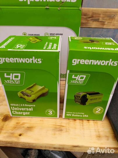 Пила цепная аккумуляторная Green works GD40CS18K4