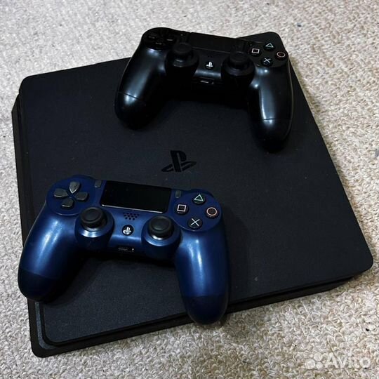 PS4 Slim 500гб (обмен, 2 джоя, 50 игр, Гарантия)