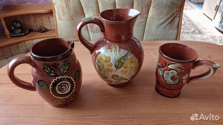 Набор Глиняные кувшины СССР с кружкой