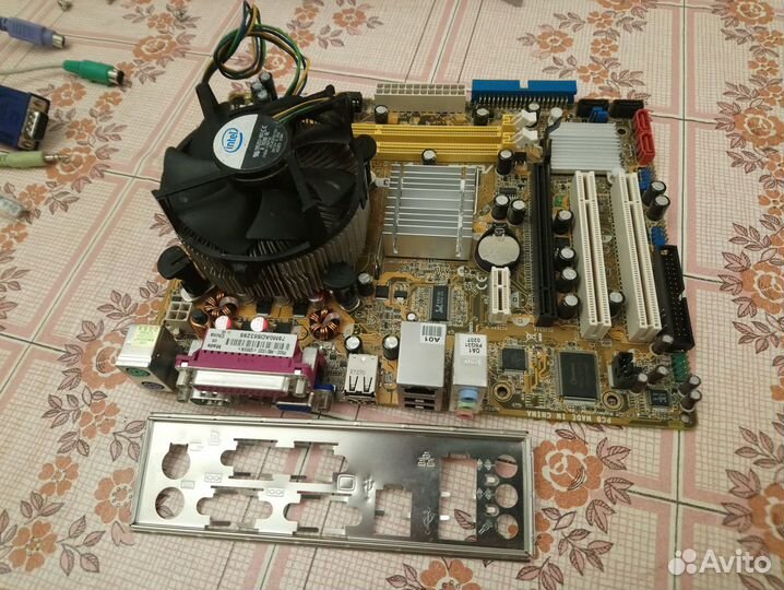 Материнская плата + процессор +кулер+память