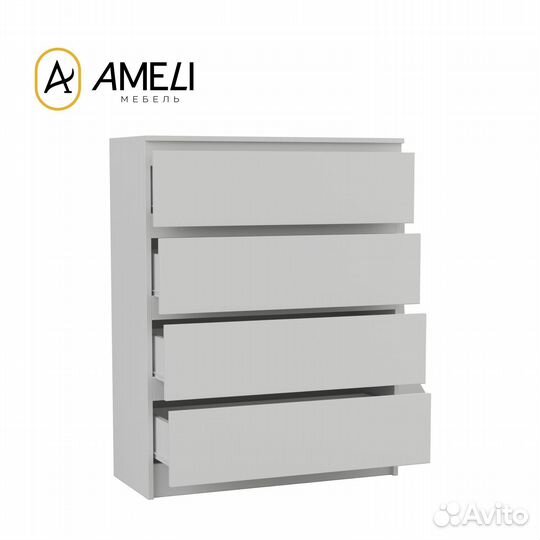 Комод с ящиками мальм-4 80х92, Белый