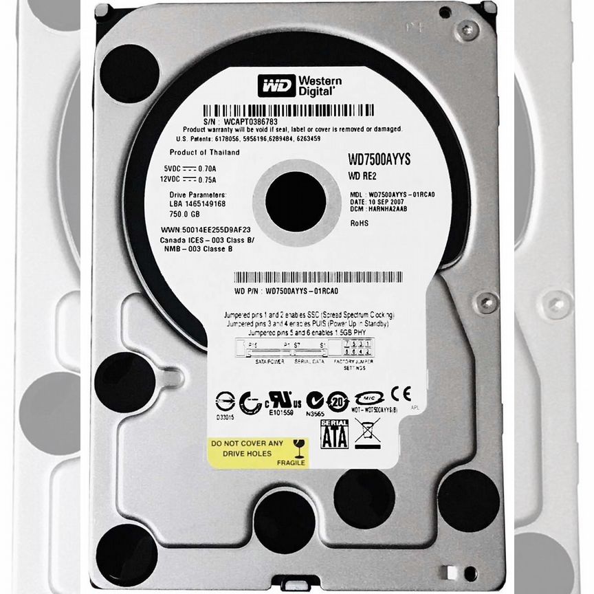 [WD7500BPVT] Жесткий Диск Western Digital Wd7500ayys 750gb Sata Wd7500bpvt