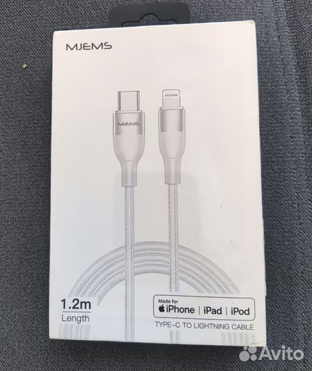 Кабель mjems MFI Type-C - Lightning 1m 3A