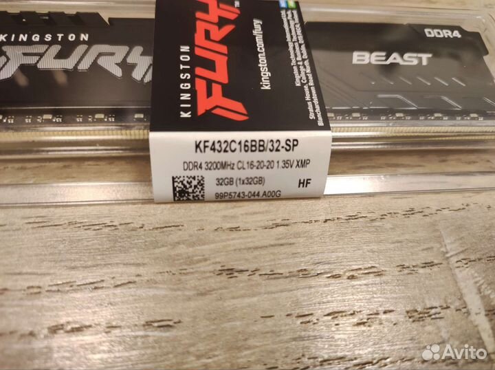 Оперативная память DDR4 32 GB 3200 MHz Kingston