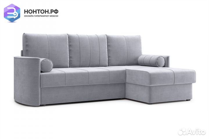 Диван угловой дельфин Колибри серый