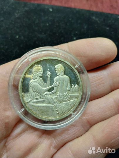 Набор монет. Жетон. Серебро. Монета. Жизнь Христа