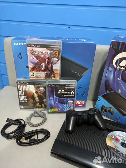 PS3 500gb 12игр super slim