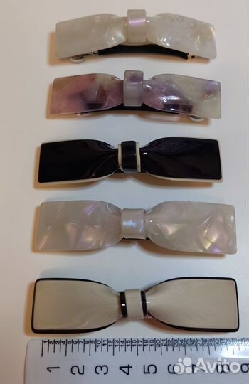 Заколка автомат для волос бантик перламутровый