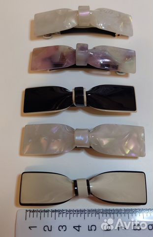 Заколка автомат для волос бантик перламутровый