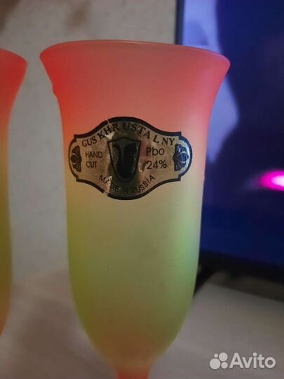 Фужеры цветной хрусталь