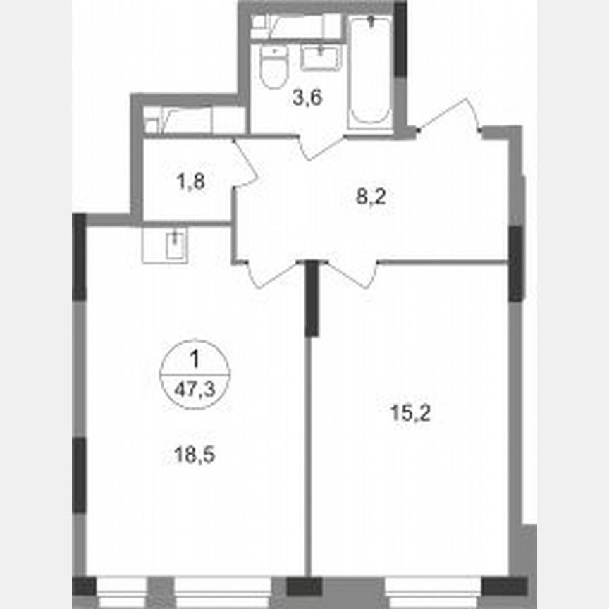1-к. квартира, 47,3 м², 11/19 эт.