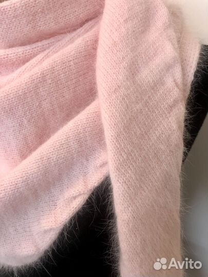 Комлект вязаный шапка +бактус