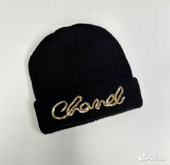 Комплект Chanel шапка, перчатки, шарф