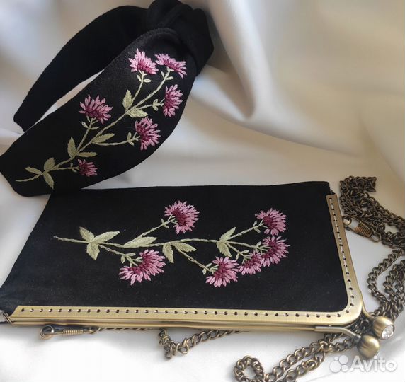 Ободок с вышивкой ручной работы