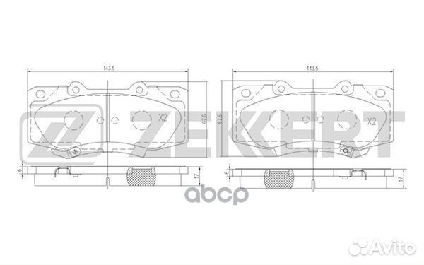 Колодки торм. диск. передн. Toyota Hilux (N10 N