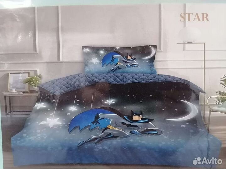Постельное белье детское хлопок Бет мен 1,5сп